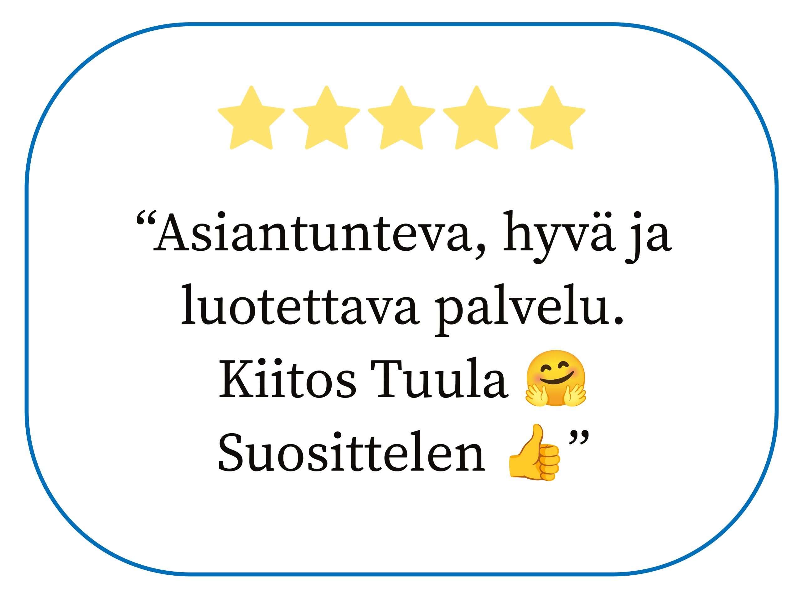 Suosittelu, asiantunteva palvelu